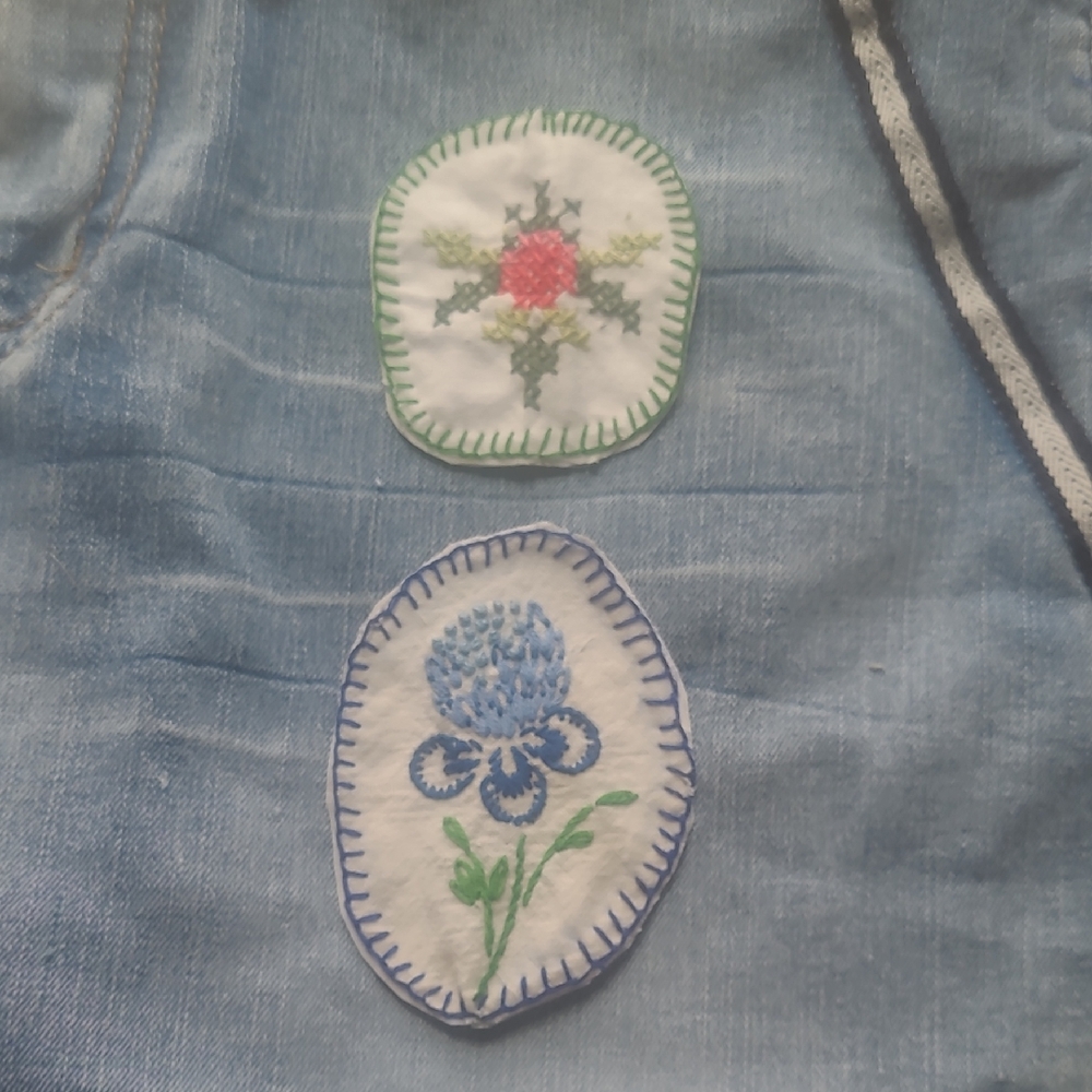 Embroidered Blue Jeans Purse Hat Patches